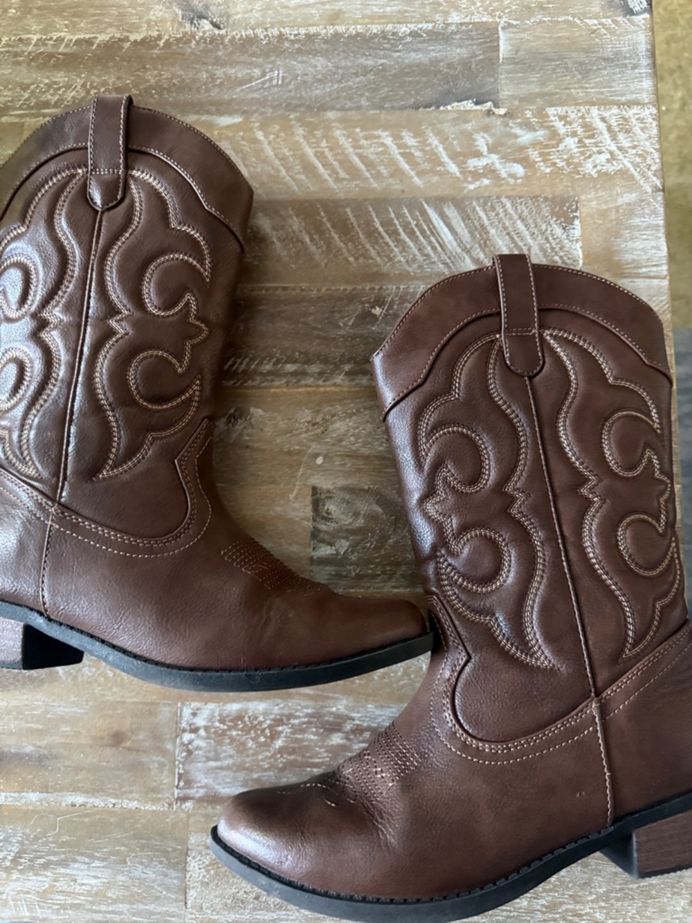 Cat & Jack Brown Girls' Western Cowboy Boots